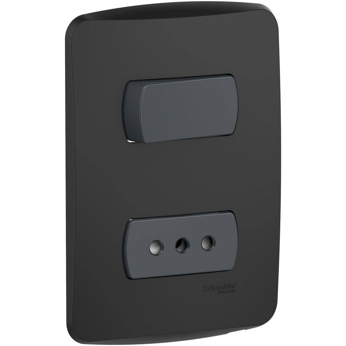 SCHNEIDER ELECTRIC - Placa Miluz armada int 9/12+toma10A grafito