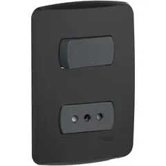 SCHNEIDER ELECTRIC - Placa Miluz armada int 9/12+toma10A grafito