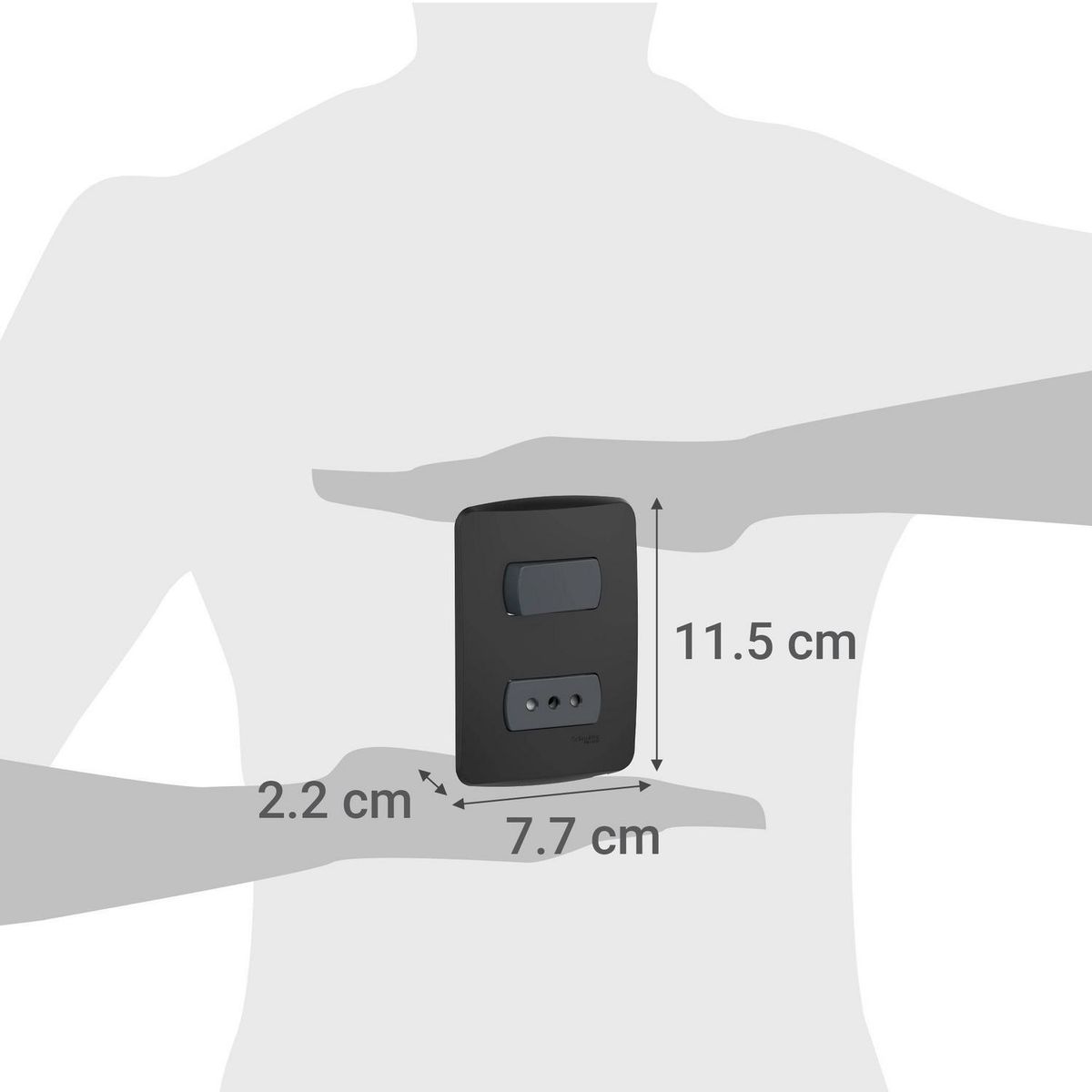 SCHNEIDER ELECTRIC - Placa Miluz armada int 9/12+toma10A grafito