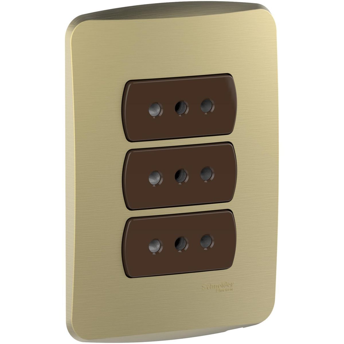 SCHNEIDER ELECTRIC - Placa Miluz armada toma triple 10A dorado