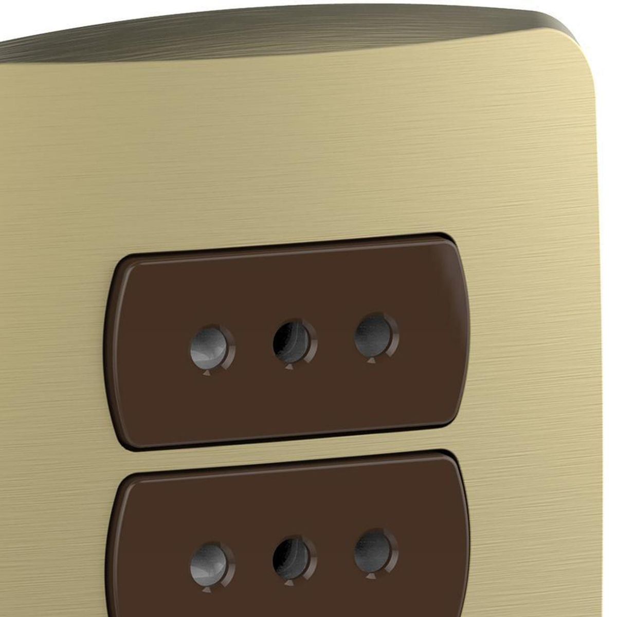 SCHNEIDER ELECTRIC - Placa Miluz armada toma triple 10A dorado