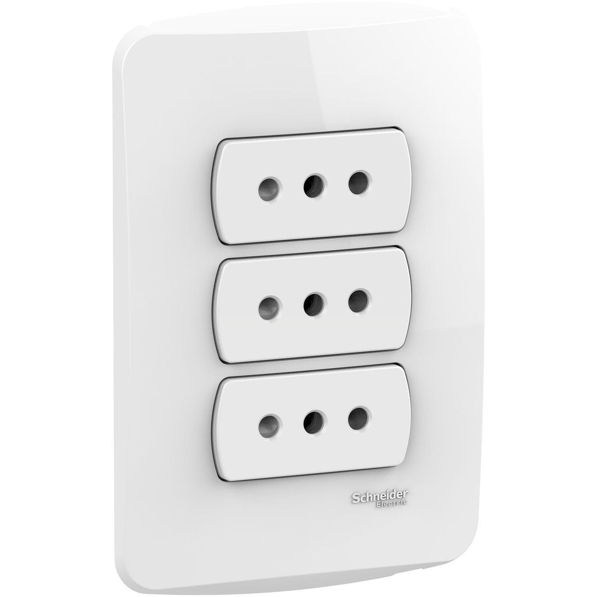 SCHNEIDER ELECTRIC - Placa Miluz armada toma triple 10A blanco