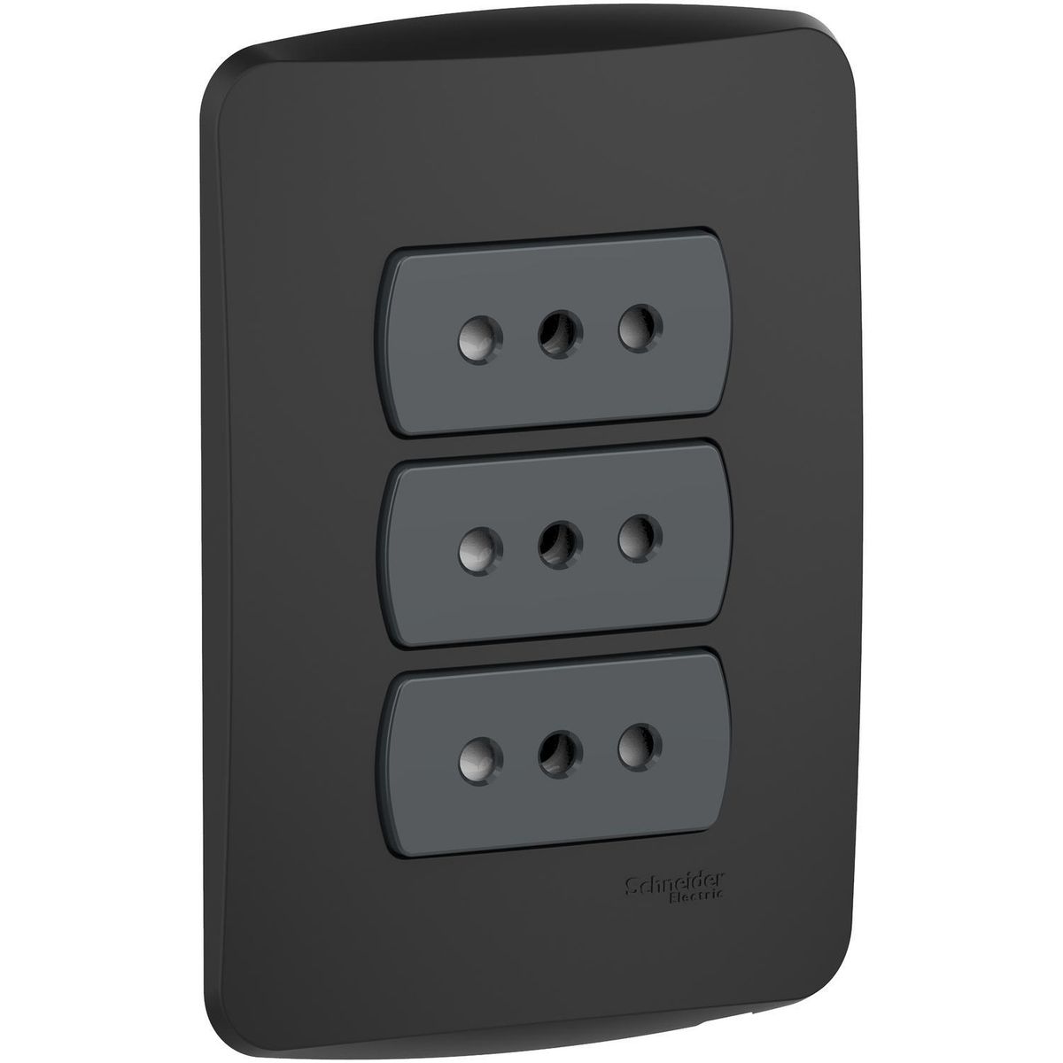 SCHNEIDER ELECTRIC - Placa Miluz armada toma triple 10A grafito