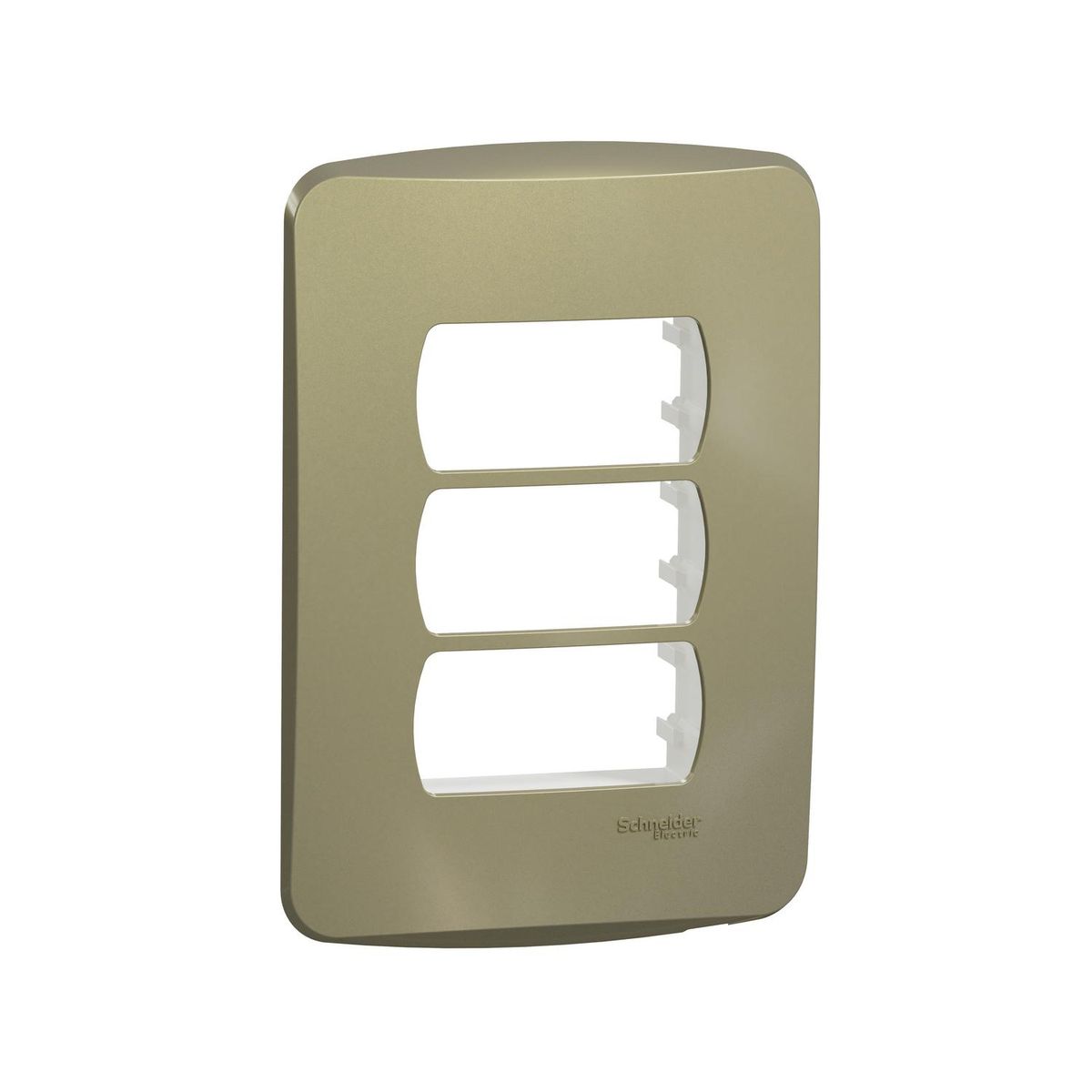 SCHNEIDER ELECTRIC - Placa Miluz 3 mod con soporte dorado