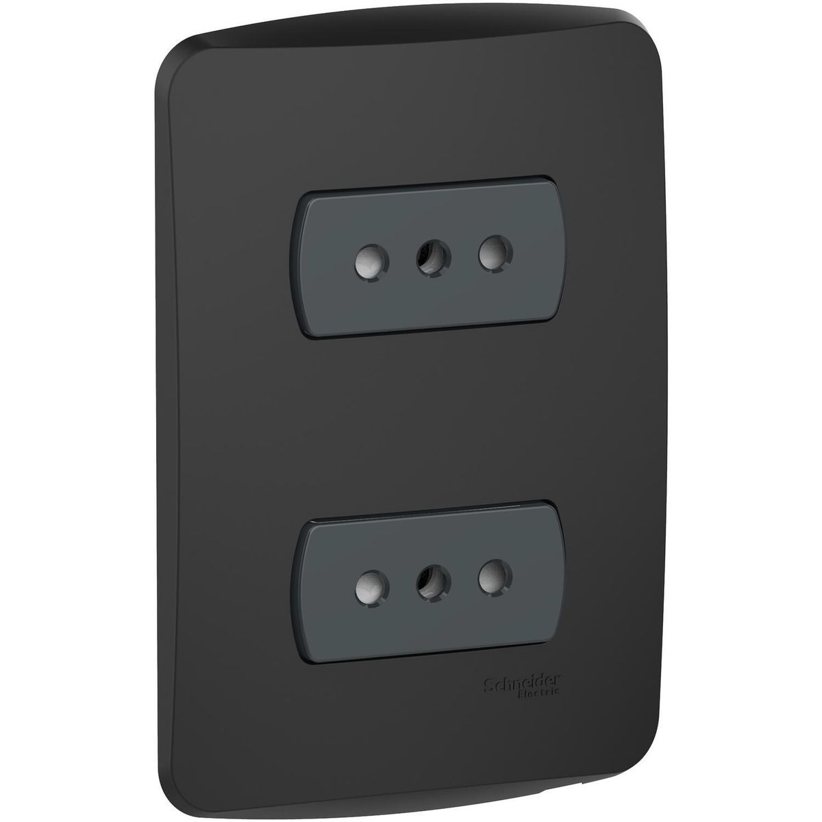 SCHNEIDER ELECTRIC - Placa Miluz armada toma doble 10A grafito