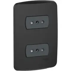 SCHNEIDER ELECTRIC - Placa Miluz armada toma doble 10A grafito