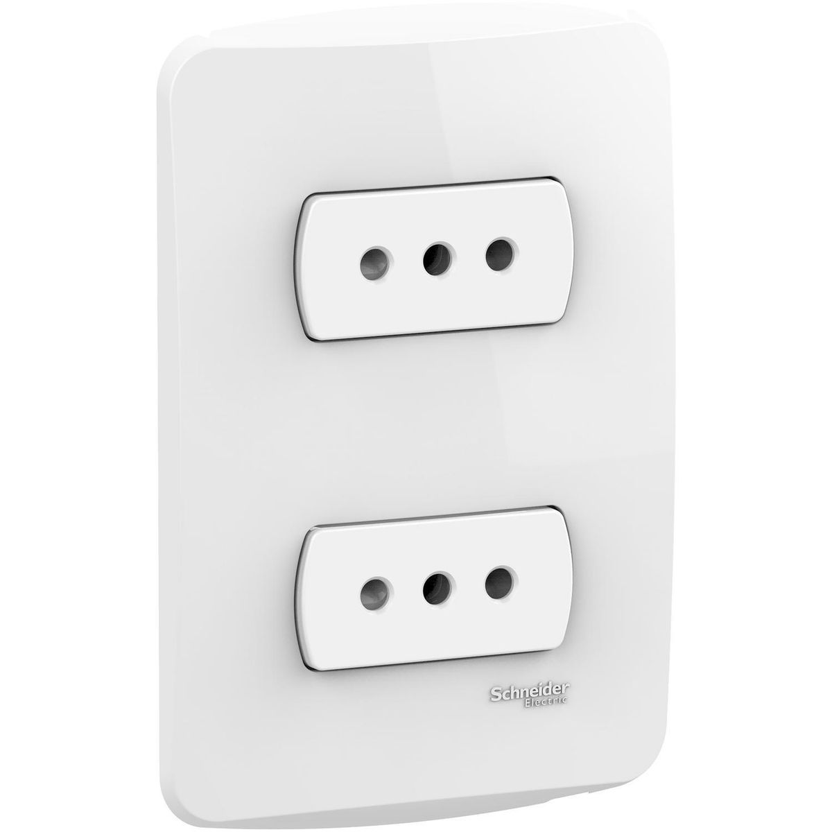 SCHNEIDER ELECTRIC - Placa Miluz armada toma doble 10A blanco