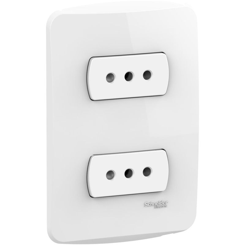SCHNEIDER ELECTRIC - Placa Miluz armada toma doble 10A blanco