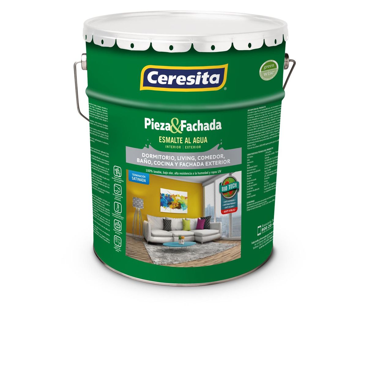 CERESITA - Pintura Esmalte Al Agua Ceresita Sin Color 4 Galones Exterior