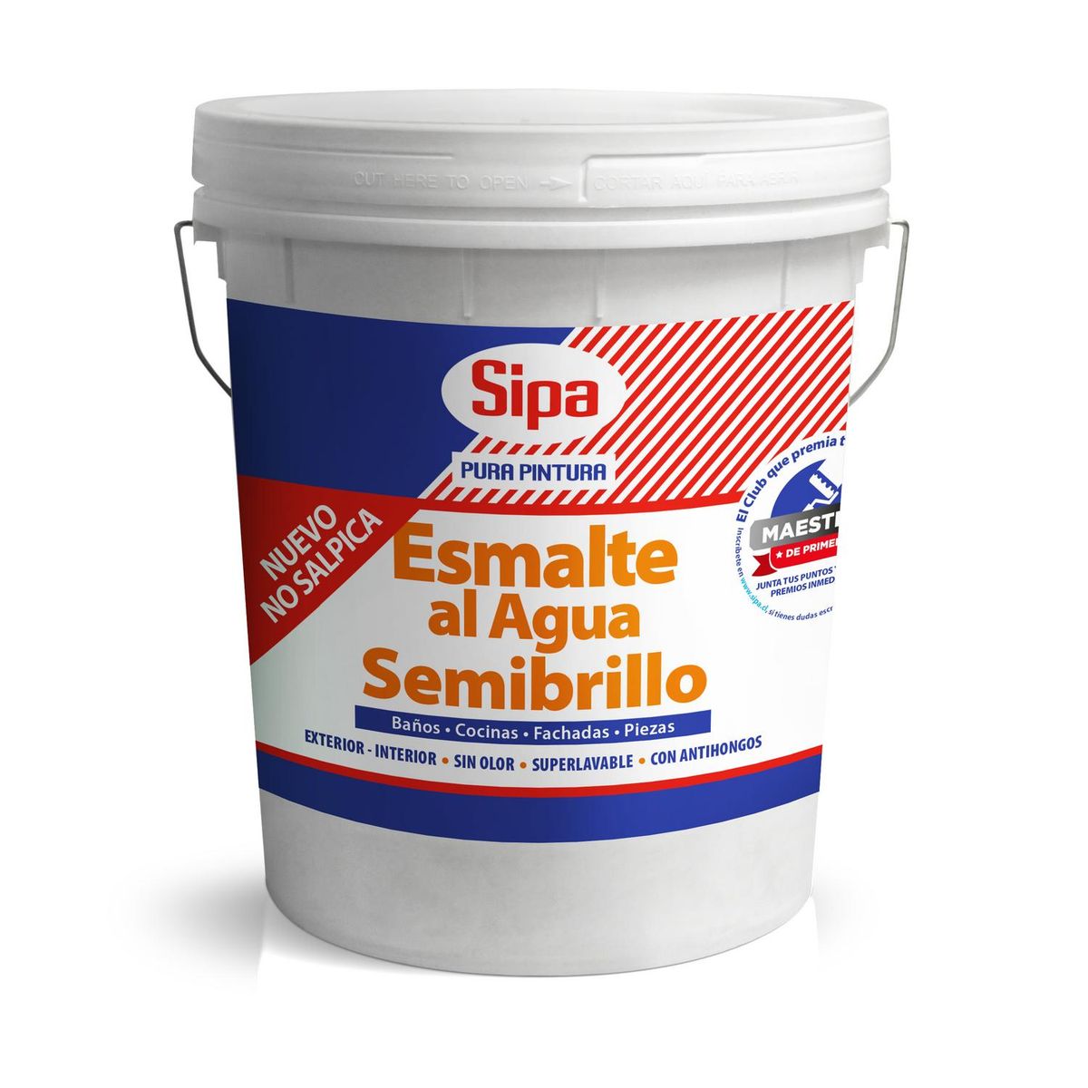 SIPA - Esmalte Al Agua Semibrillo Sipa Alfa Sin Color 4 Galones Antimoho