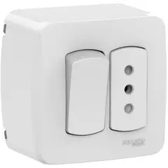 SCHNEIDER ELECTRIC - Casquete Miluz Armado Con Toma10A+9/12 Blanco