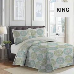 DORAL - Cubrecama Quilt Estampado Diseño Colores Surtidos