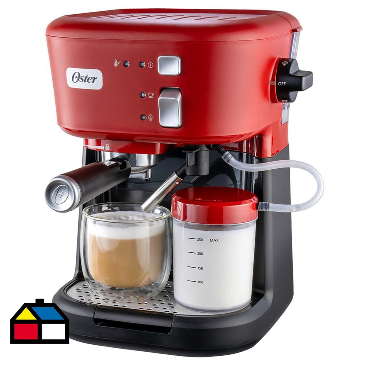 OSTER - Cafetera Espresso y de Cápsula Latte 900 ml 1170 W Rojo
