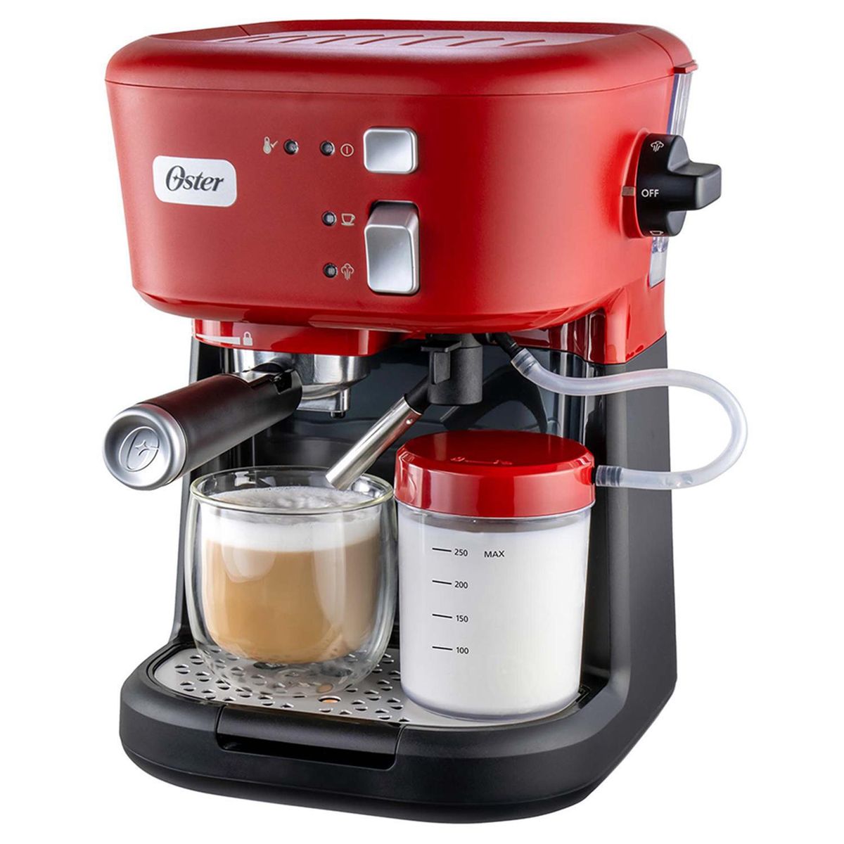 OSTER - Cafetera Espresso y de Cápsula Latte 900 ml 1170 W Rojo