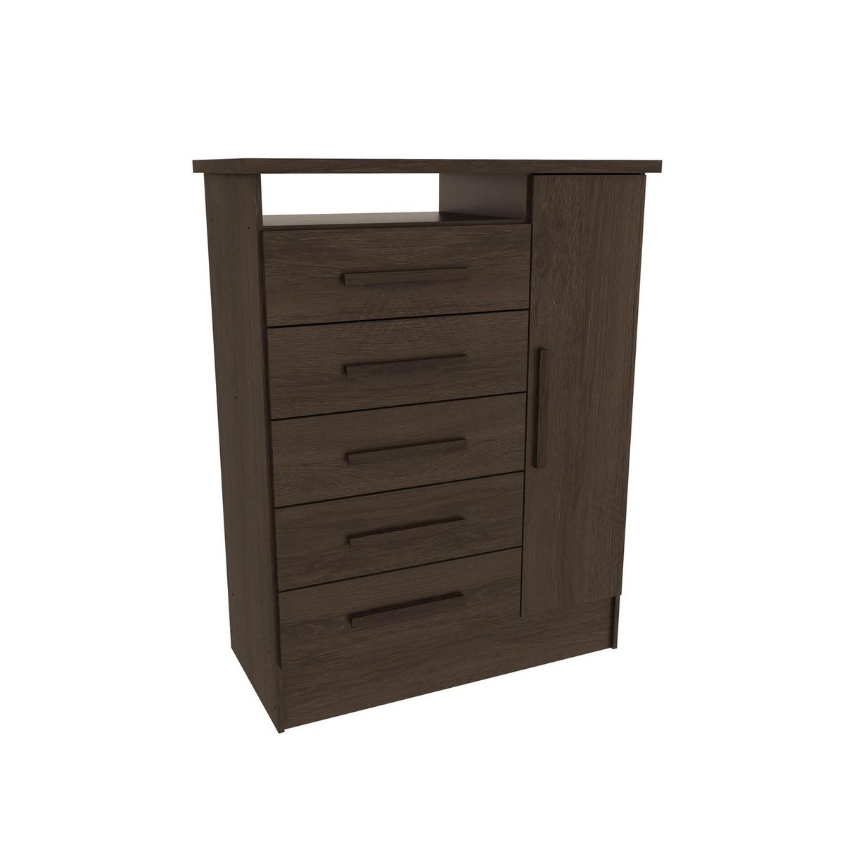 ALTAVISION - Cómoda 1 Puerta 5 Cajón(es) AURORA 83.7x110x41 cm Café