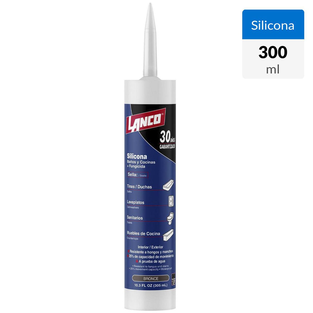 LANCO - Silicona Baño Y Cocina Bronce 300 ml
