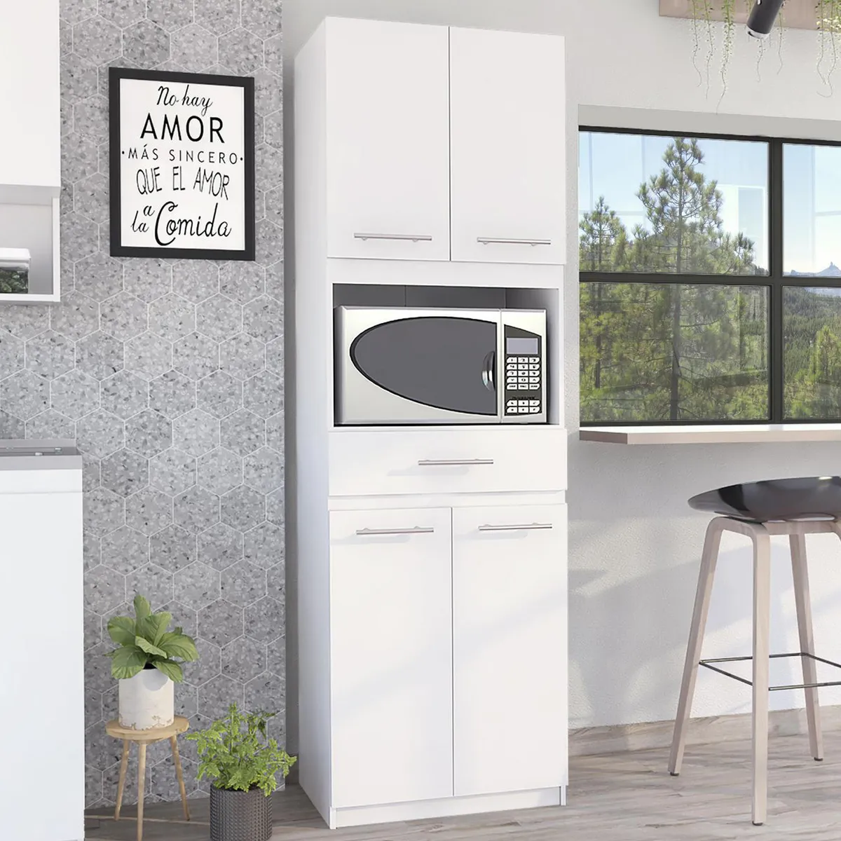 TUHOME - Mueble microondas Manchester b