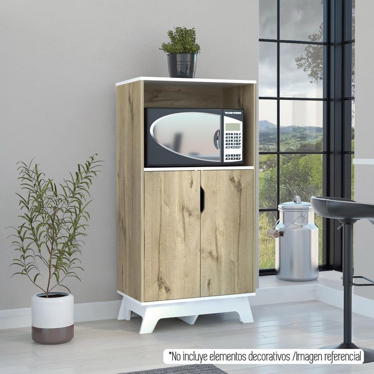 Mueble microondas bicolor