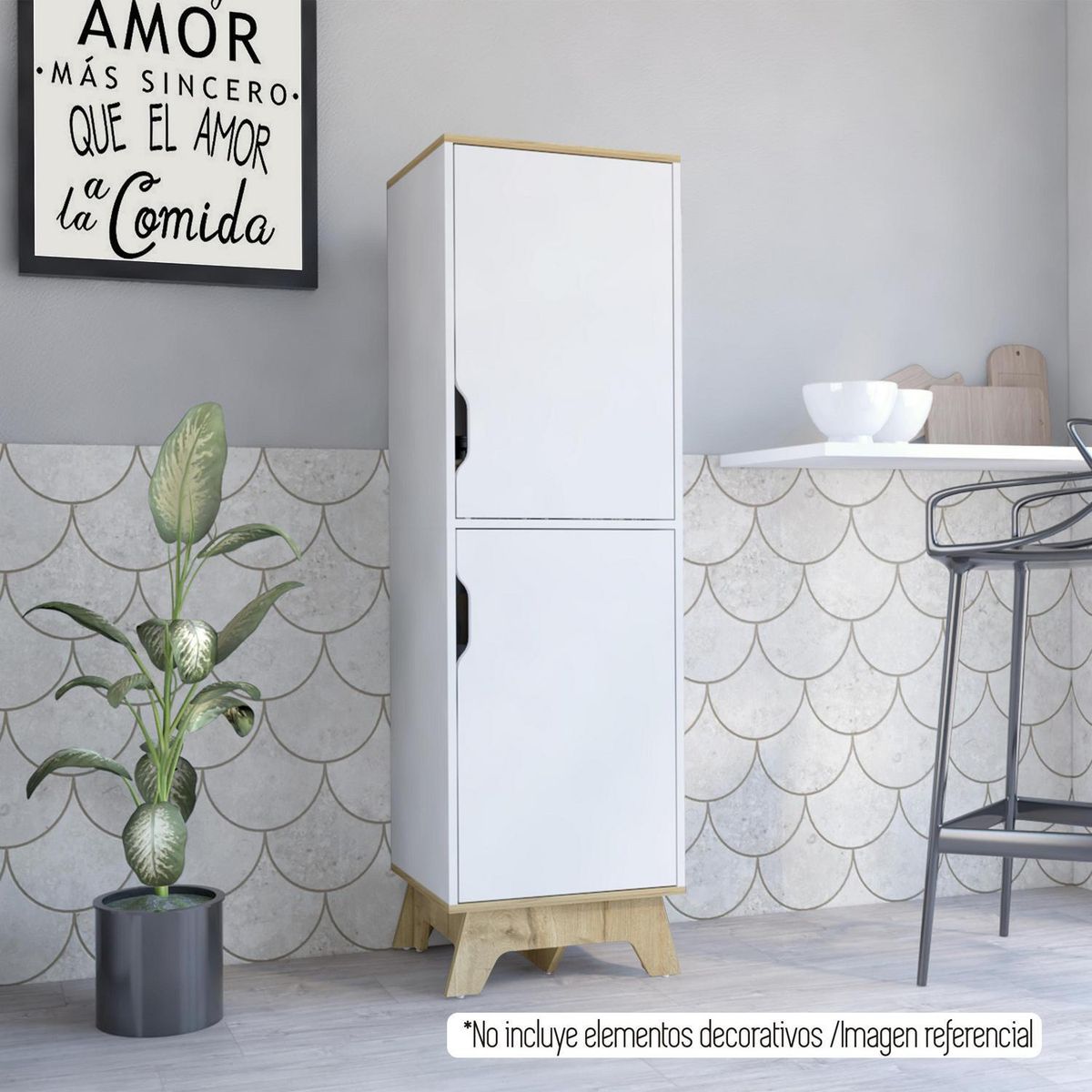 TUHOME - Alacena 2puertas bicolor blanc