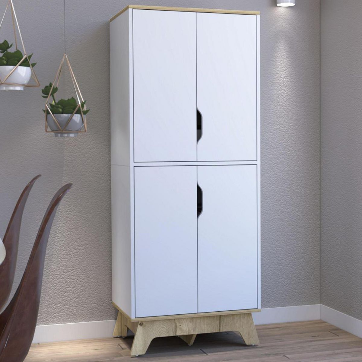 TUHOME - Alacena 4 puertas bicolor blan