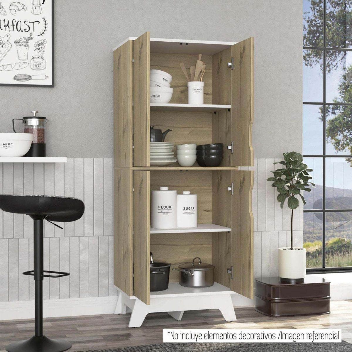 TUHOME - Alacena 4 puertas bicolor duna