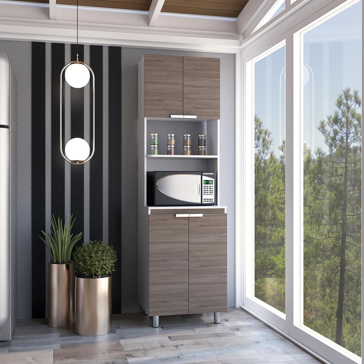 TUHOME - Mueble microondas fendi-bl mq