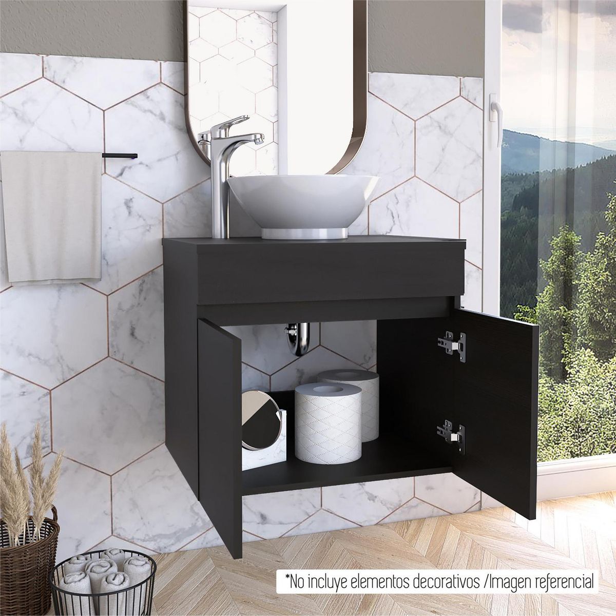 TUHOME - Mueble Baño Aéreo 59.5x51.8x44.5 cm