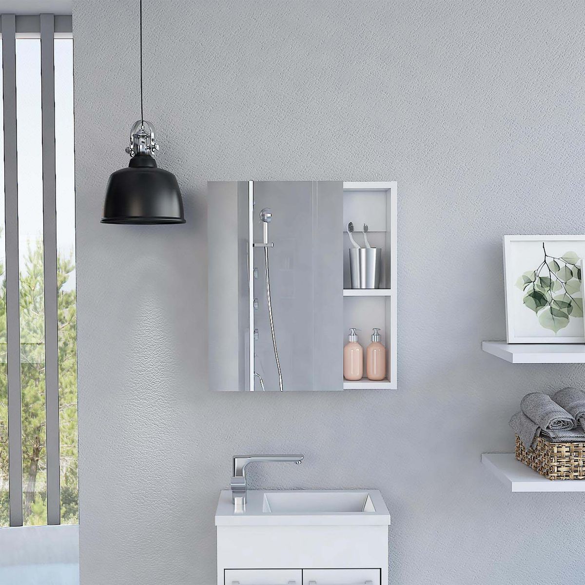 TUHOME - Gabinete baño Manchester blanc