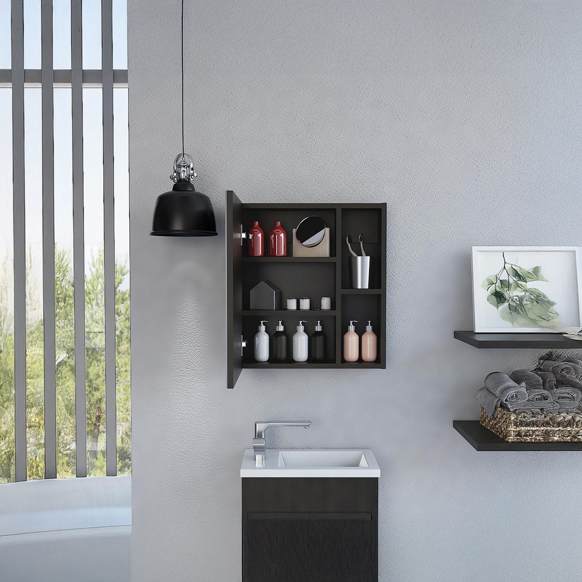 TUHOME - Gabinete baño Manchester wengu