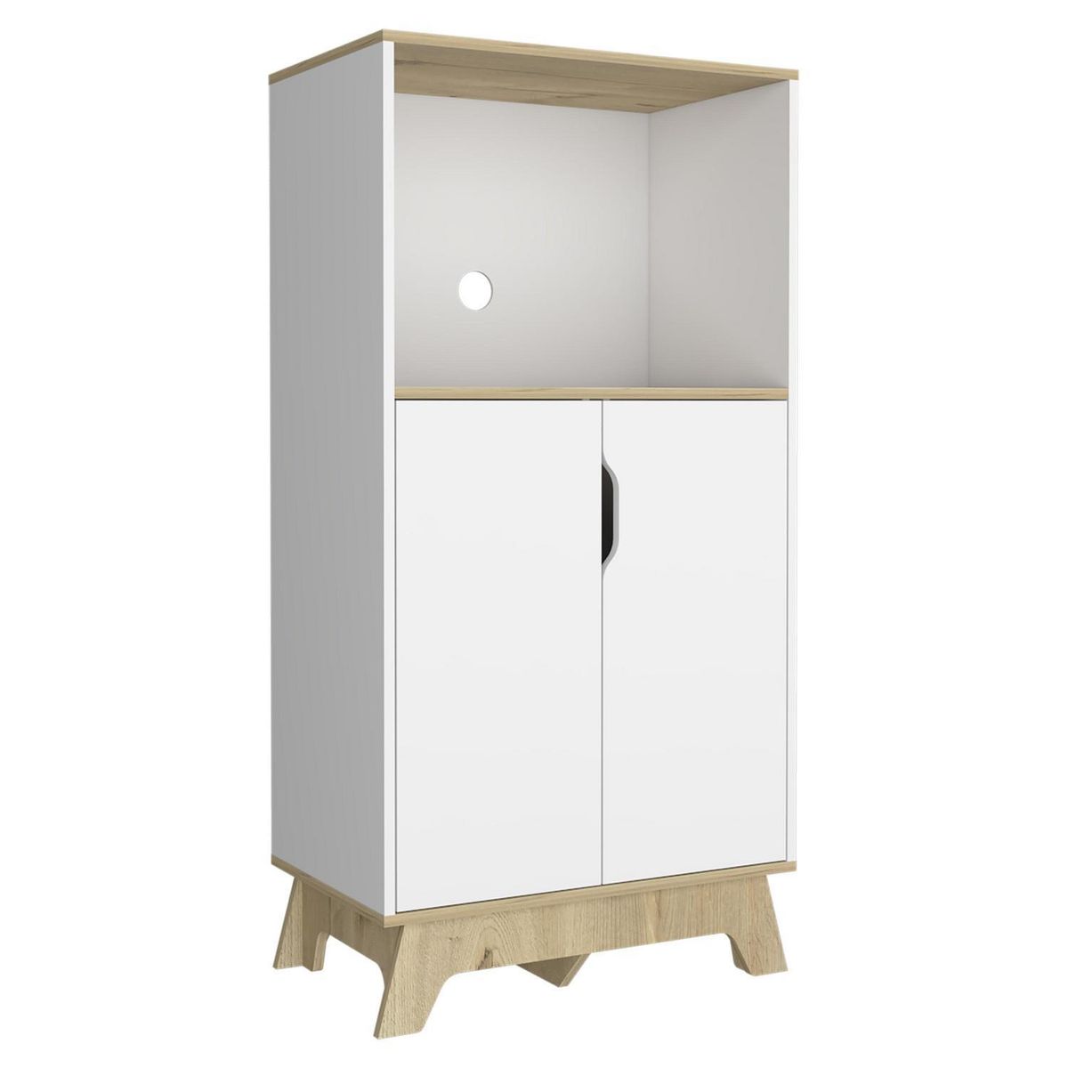 TUHOME - Mueble microondas bicolor blan