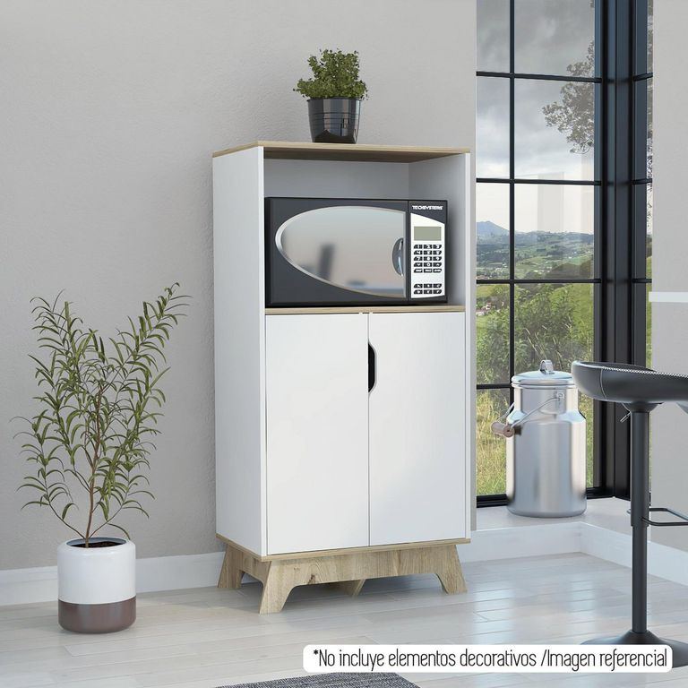 Mueble microondas bicolor