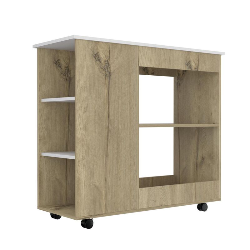 TUHOME - Mesón de Cocina bi-color 40x100 cm de Melamina Duna/Blanco