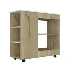 TUHOME - Mesón de Cocina bi-color 40x100 cm de Melamina Duna/Blanco