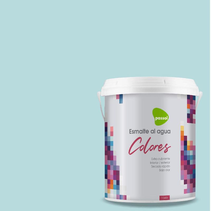 PASSOL - Esmalte al Agua Mate 1 galón(es) Celeste Aqualake