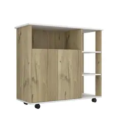 TUHOME - Mesón de Cocina bi-color 40x100 cm de Melamina Duna/Blanco