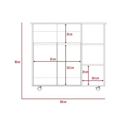 Imagen 2 del producto Mesón de Cocina bi-color 40x100 cm de Melamina Duna/Blanco