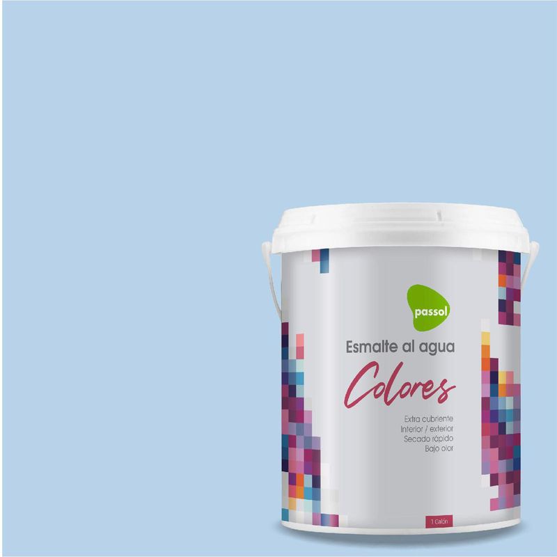PASSOL - Esmalte al Agua Mate 1 galón(es) Celeste Frozen Dew