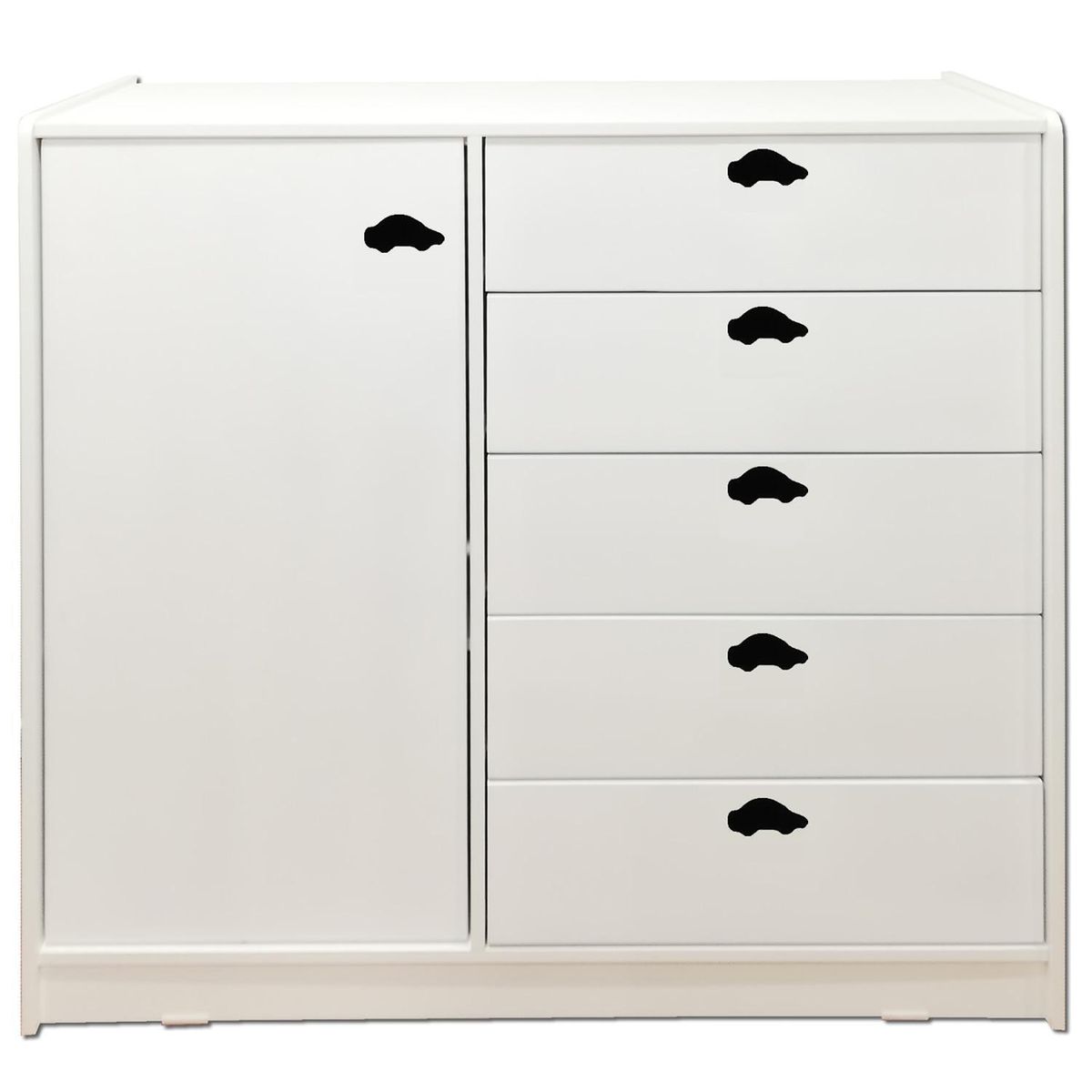 MUEBLES KIDS -  Mini Closet 1 Puerta(s) 5 Cajone(s) 120x120x45 cm Blanco