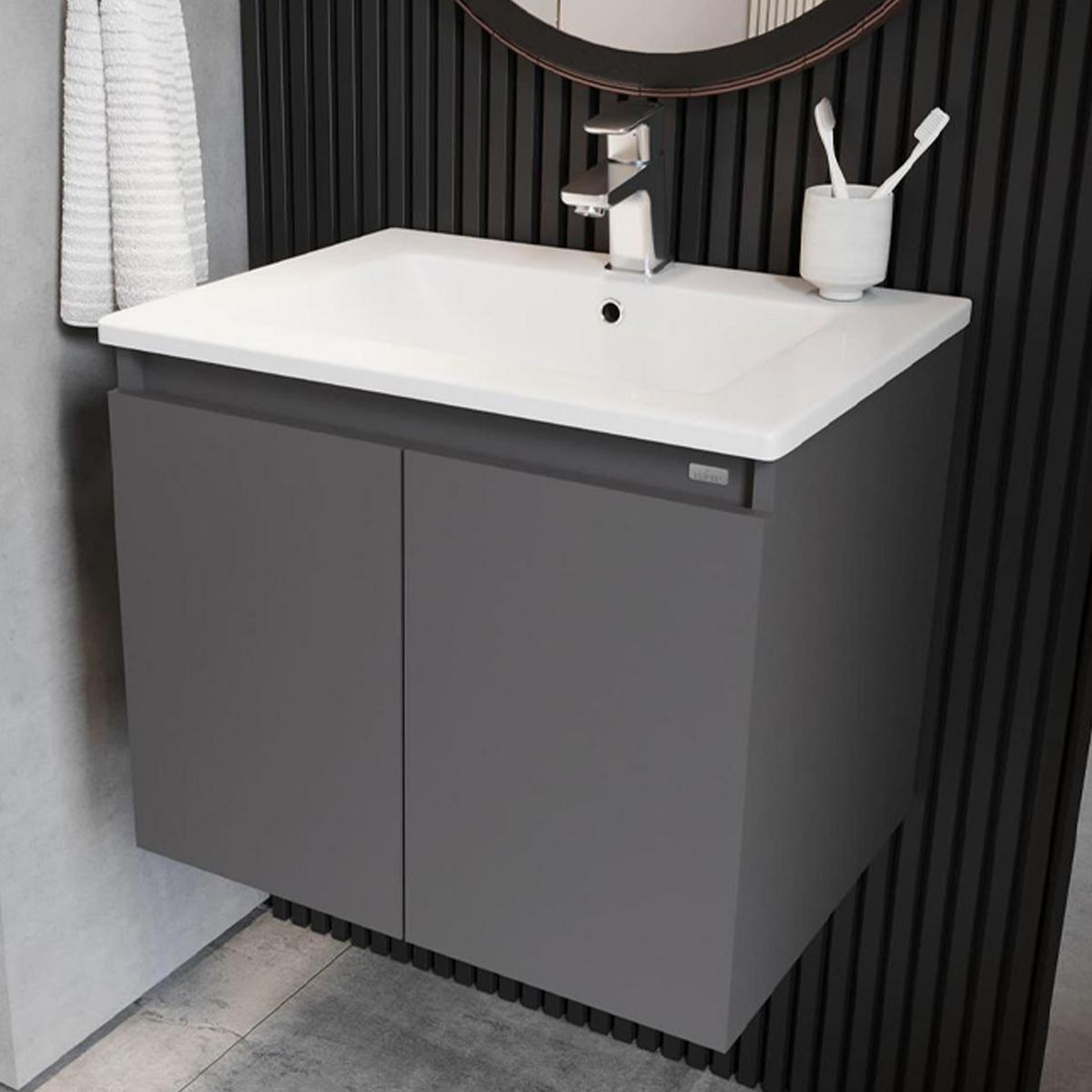 KLIPEN - Mueble desarmado 600x480x465 mm con lavamanos