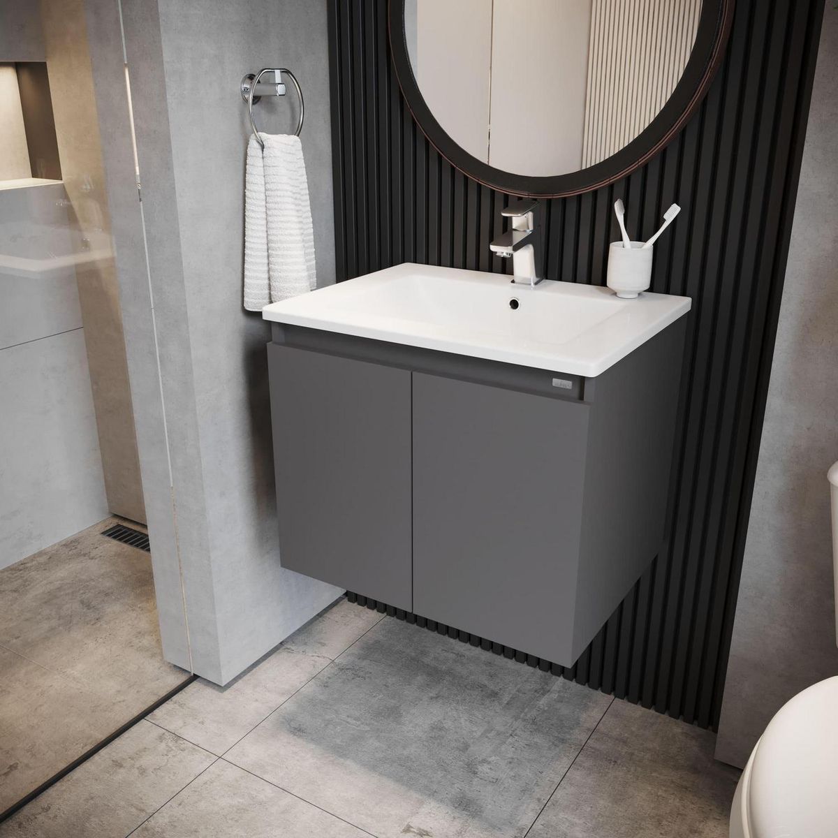 KLIPEN - Mueble desarmado 800x480x465 mm con lavamanos