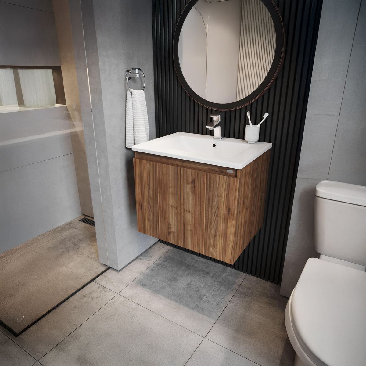 KLIPEN - Mueble desarmado 700x480x465 mm con lavamanos