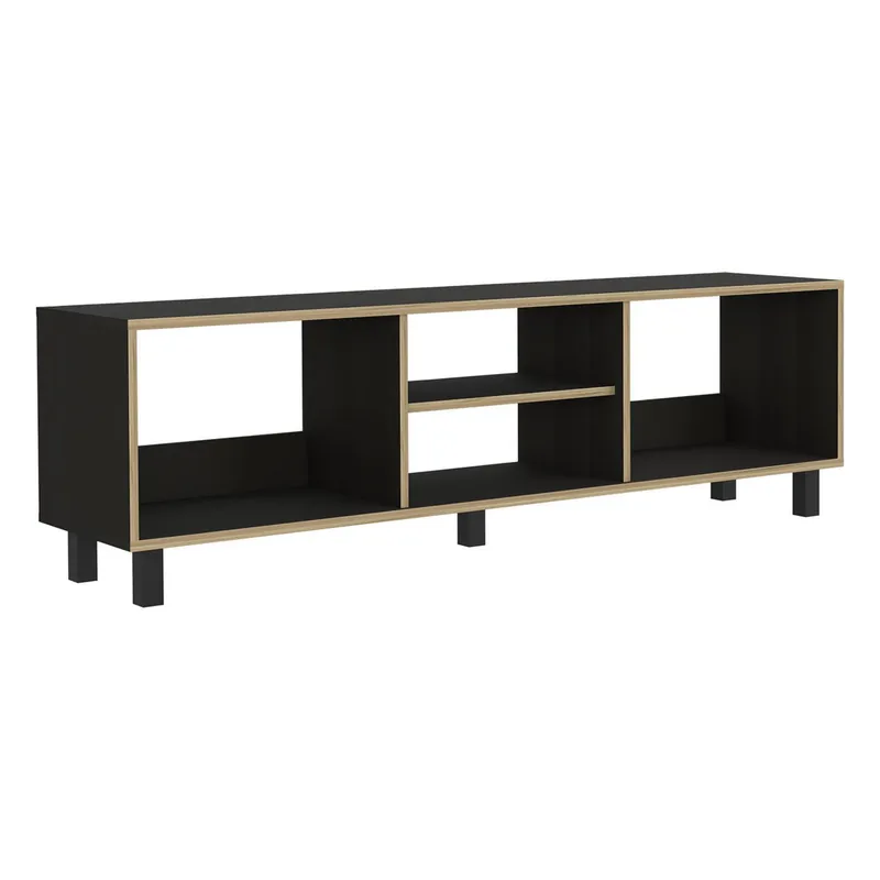 TUHOME - Rack TV" 70 " Negro/duna 160x47.5x35 cm