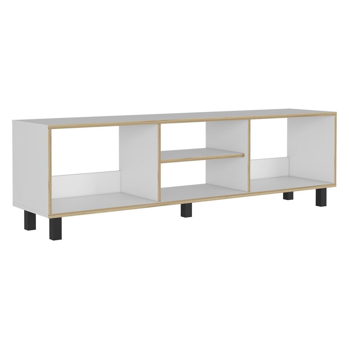 TUHOME - Rack TV" 70 " Nomik Texas Blanco/duna 160x47.5x35 cm