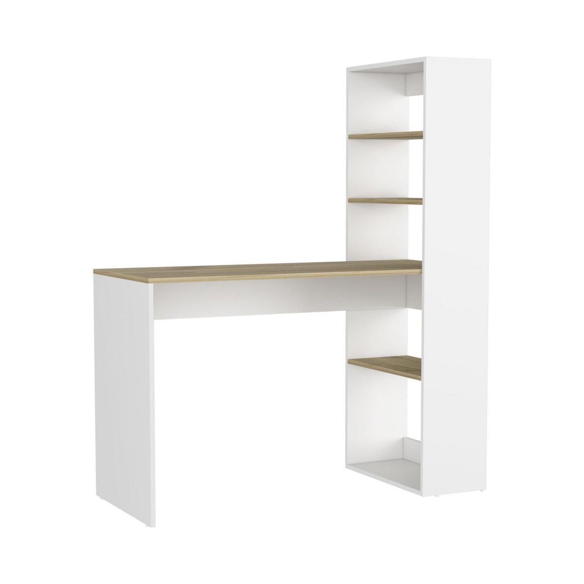 TUHOME - Escritorio en L Esquinero Estantería Blanco 120x144x53 cm