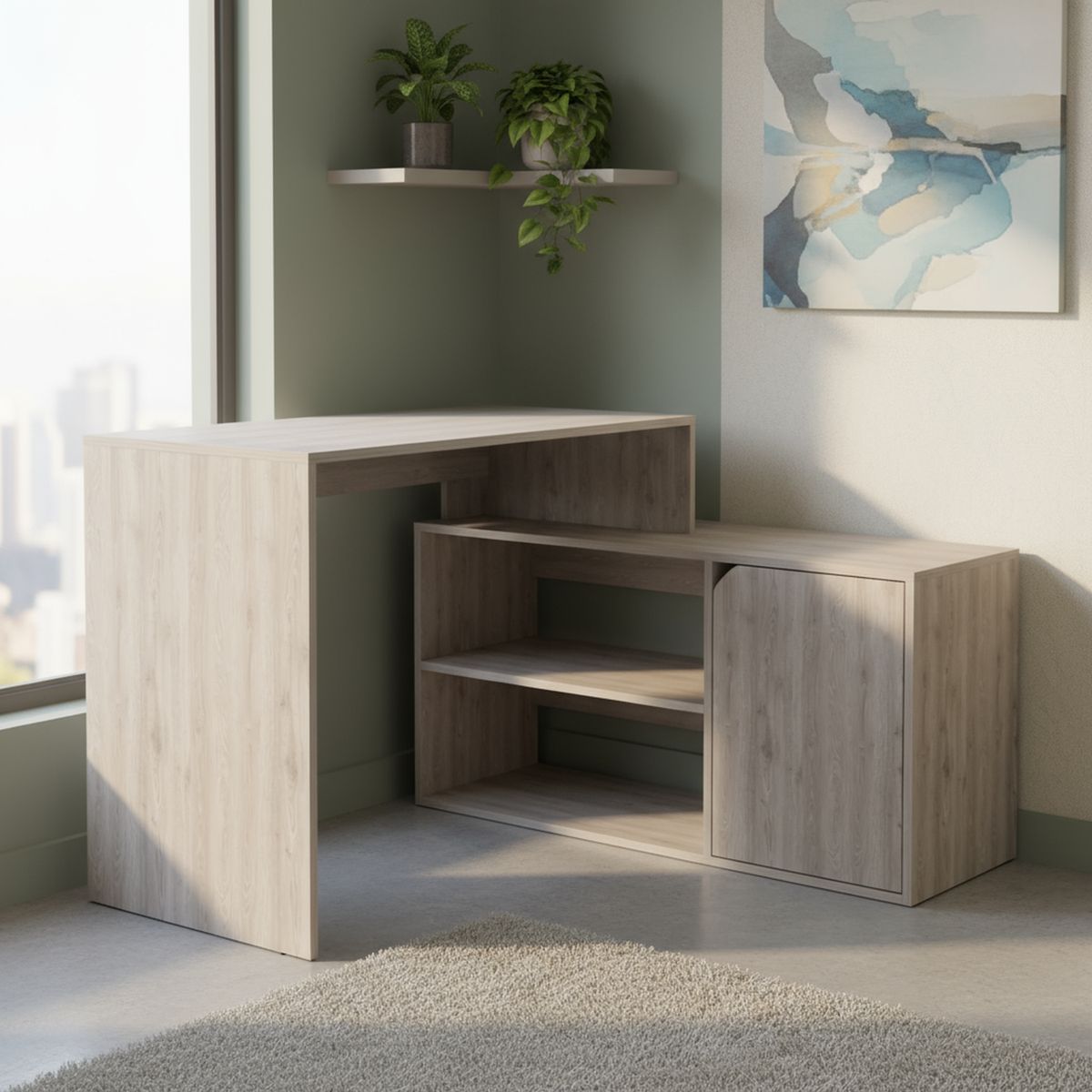 TUHOME - Escritorio en L Esquinero Rennes Café 116.6x73.6x100 cm