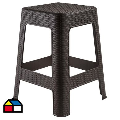 Banquito plstico 36x36x46 cm simil ratn.
