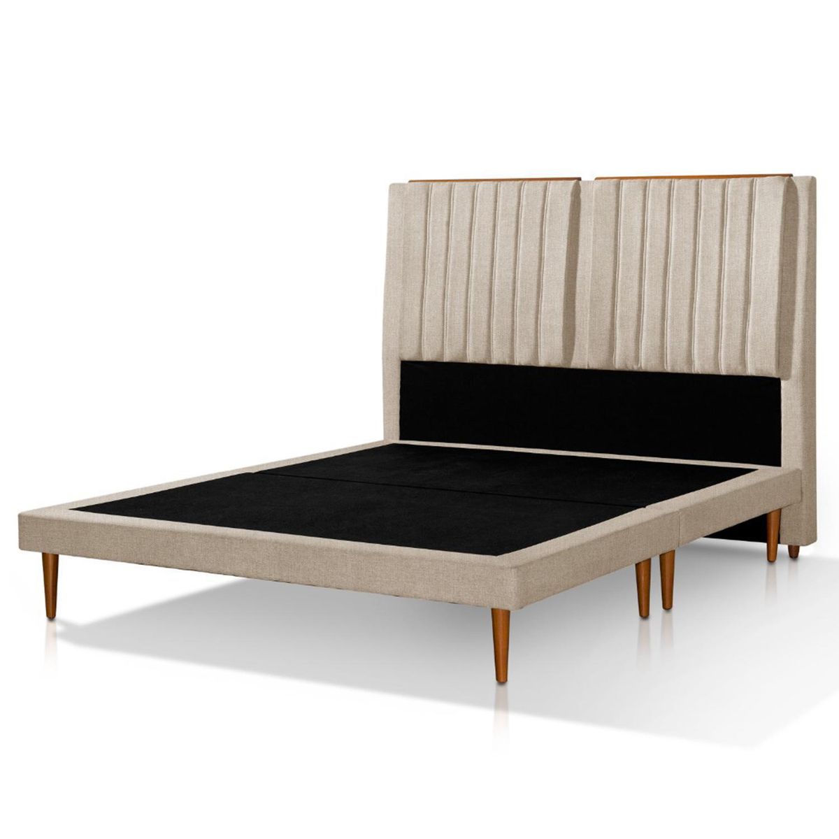 DECOCASA - Cama Luna King beige