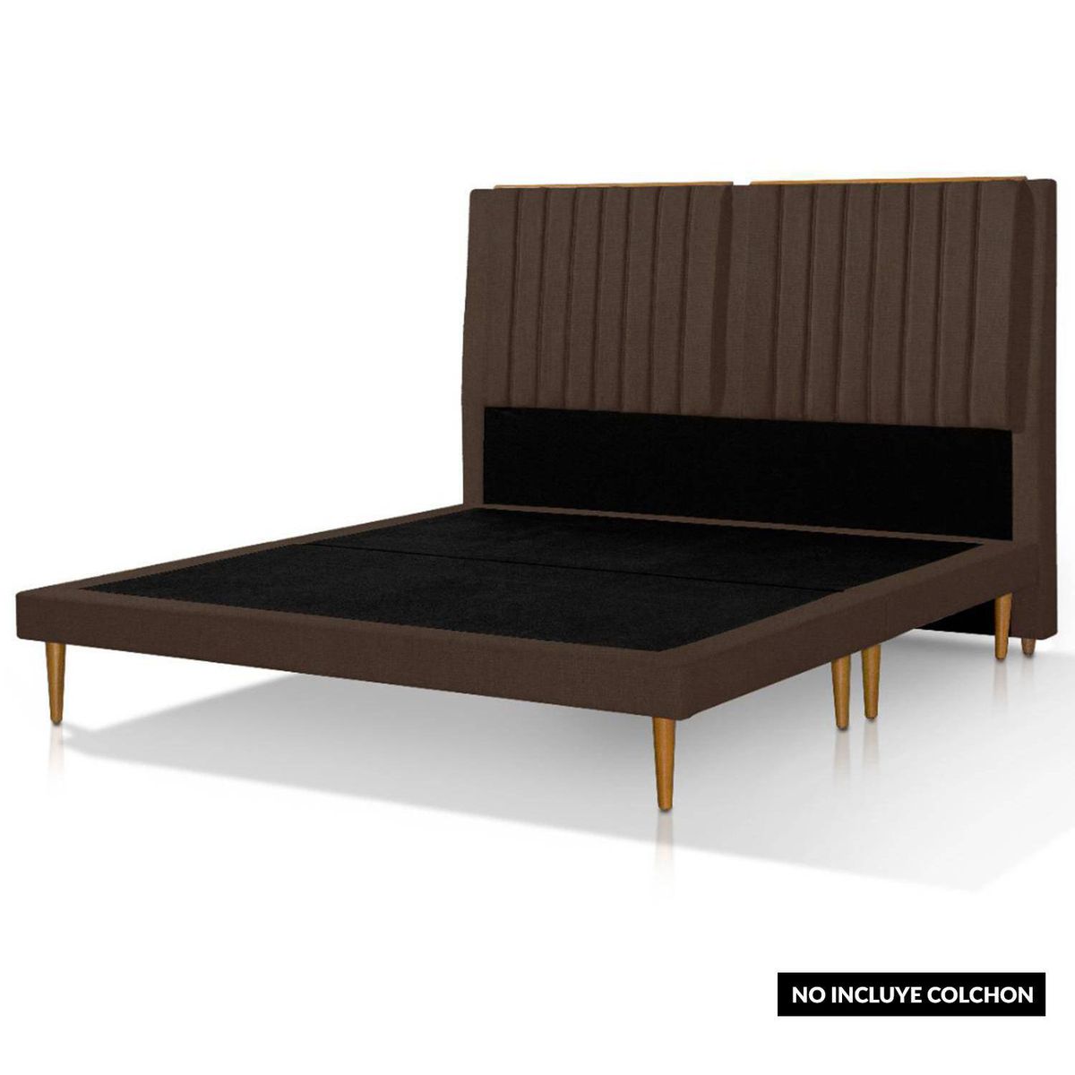 DECOCASA - Cama 2 plazas Europea Luna Café