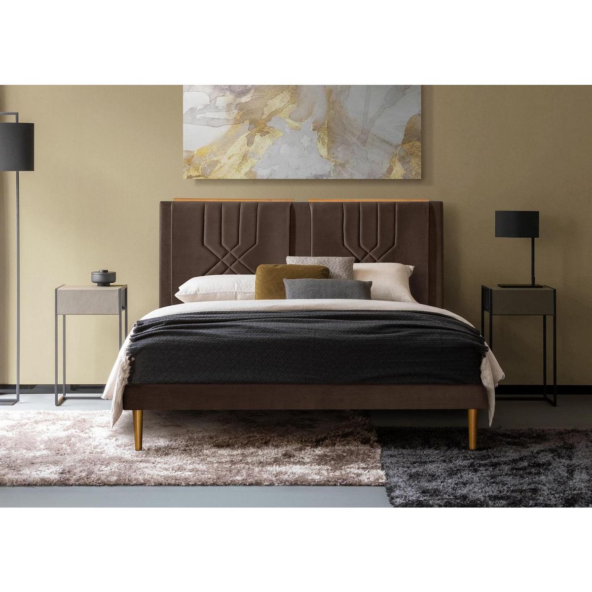 DECOCASA - Cama King Europea Astro Café