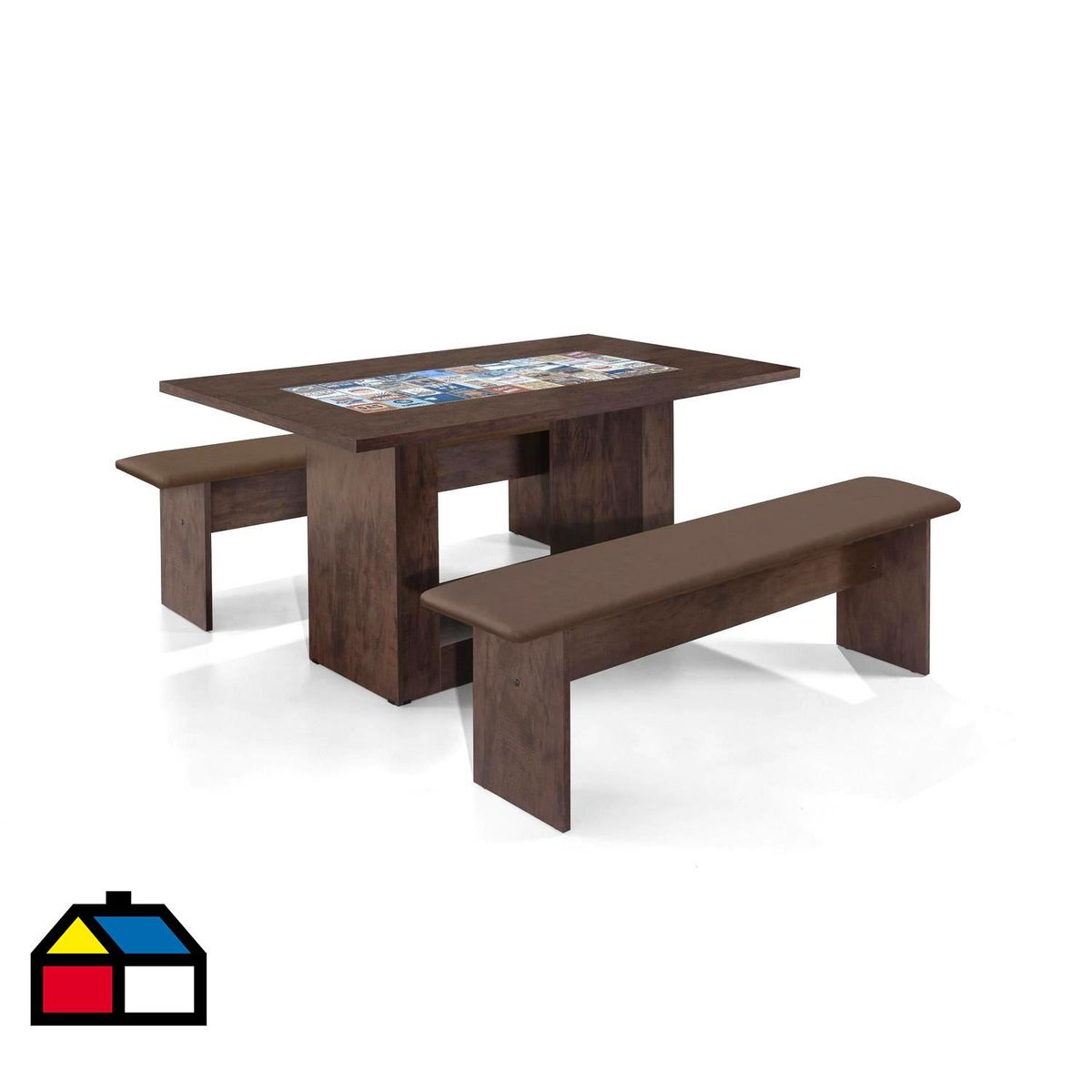 DECOCASA - Juego de Comedor Suiza 6 Sillas Mesa Rectangular 78x90x160 cm Café